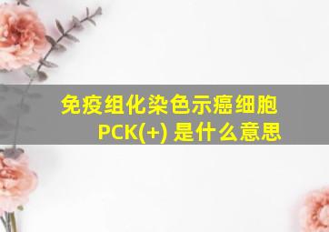 免疫组化染色示癌细胞 PCK(+) 是什么意思